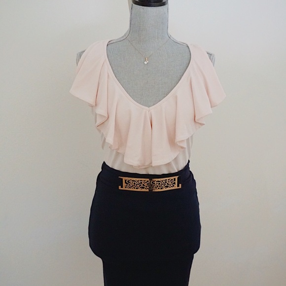 Chic Baby Pink Ruffled Tank Top - Picture 2 of 8